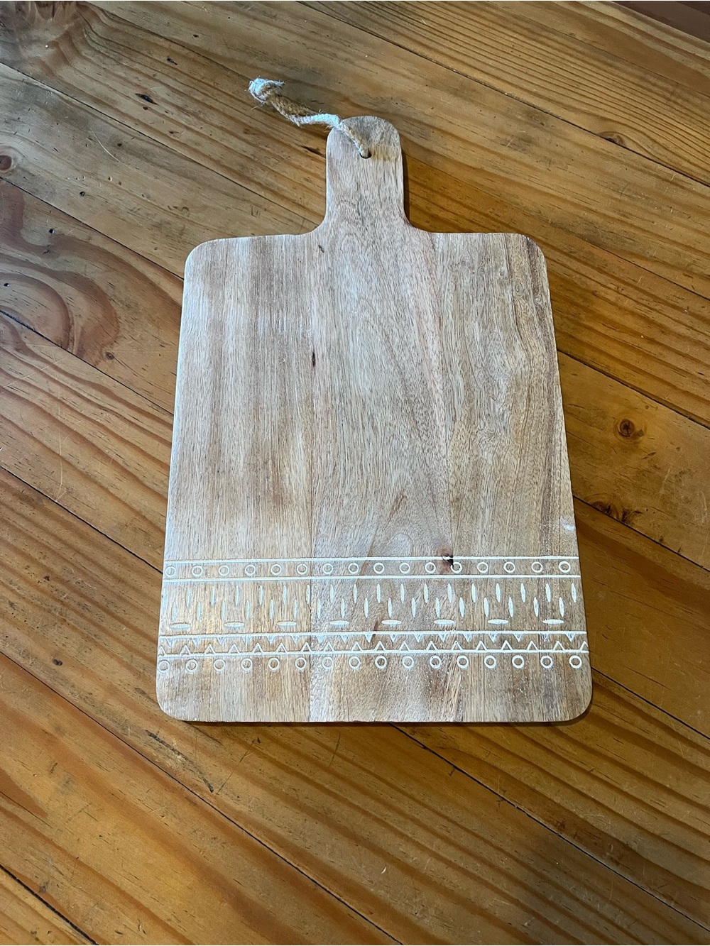 Wood Cutting/Serving Board with Etched/Carved Pattern Hand Painted